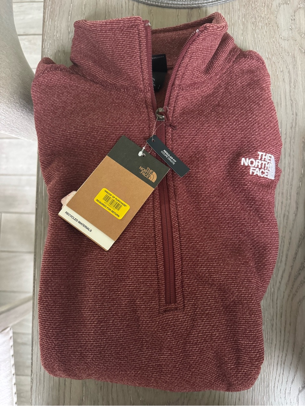 The North Face Men’s Brick Red Zip-Neck Sweater